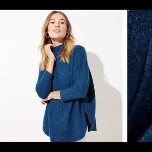 Sz S, Oversized Blue-Green Fleck Sweater, Loft